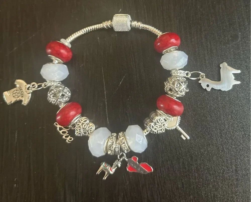 Peru Charm Bracelet with Free Peru Keychain